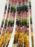 13" Tourmaline Gemstone Beads Multi Tourmaline Faceted Natural Wholesale Beads Bulk Jewelry Supplies for DIY Jewelry Making, 4mm - 5mm