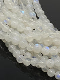 Rainbow Moonstone Smooth Round Beads, Moonstone Beads, Gemstone Beads, Bulk Wholesale Beads, 13" Strand