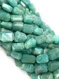 Amazonite Nugget Beads, Peruvian Amazonite Gemstone Beads, Jewelry Supplies, Bulk Wholesale Beads, 9mm - 13mm, 10” Strand