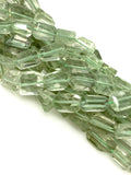 Natural Green Amethyst Nugget Gemstone Beads, Prasiolite Beads, Bulk Wholesale Gemstone Beads, 10” Strand