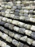 Dendrite Opal Gemstone Beads, Dendritic Opal Faceted Nugget Beads, 10” Strand