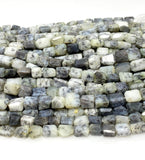 Dendrite Opal Gemstone Beads, Dendritic Opal Faceted Nugget Beads, 10” Strand