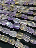 Natural Ametrine Nugget Beads, Gemstone Beads, Jewelry Supplies, Wholesale Bulk Beads, 10” Strand