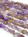 Natural Ametrine Nugget Beads, Gemstone Beads, Jewelry Supplies, Wholesale Bulk Beads, 10” Strand