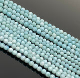 16" Larimar Beads, Gemstone Beads, Genuine Dominican Republic Larimar Beads AAAA Quality, Jewelry Supplies, Healing Crystal , 5mm - 5.5mm