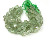 Natural Green Amethyst Nugget Gemstone Beads, Prasiolite Beads, Bulk Wholesale Gemstone Beads, 10” Strand