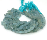Aquamarine Faceted Nugget Beads, Gemstone Beads, Bulk Wholesale Beads, 7.5mm - 12mm, 10" Strand