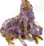 Natural Ametrine Nugget Beads, Gemstone Beads, Jewelry Supplies, Wholesale Bulk Beads, 10” Strand