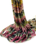 13" Natural Tourmaline Gemstone Beads, Multi Color Tourmaline Beads, Jewelry Supplies, Wholesale Bulk Beads, 4mm -4.5mm