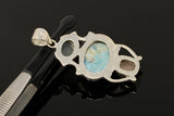 Gemstone Pendant - Larimar, Aquamarine and Morganite , Wire Wrapped Pendant, Silver Jewelry Gifts for Her, Bohemian Jewelry