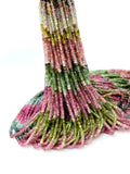 14.5" Natural Tourmaline Gemstone Beads, Watermelon Color Tourmaline Beads, Multi Color Wholesale Bulk Beads, 3mm - 3.5mm