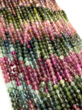 13" Natural Tourmaline Gemstone Beads, Multi Tourmaline Smooth Round Beads, Jewelry Supplies, Wholesale Bulk Beads, AA+ Grade, 3.75mm - 4mm
