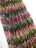 13" Natural Tourmaline Gemstone Beads, Multi Tourmaline Smooth Round Beads, Jewelry Supplies, Wholesale Bulk Beads, AA+ Grade, 3.75mm - 4mm