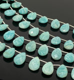 Amazonite Gemstone Beads, Peruvian Amazonite Beads, Jewelry Supplies, Wholesale Bulk Beads, 14x9.5mm -14.5x10mm, 8" Strand