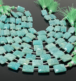 Amazonite Gemstone Beads, Peruvian Amazonite Beads, Jewelry Supplies, Wholesale Bulk Beads, 13x9mm -14x10mm, 7.5" Strand