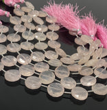 Rose Quartz Gemston Beads, Jewelry Supplies, Wholesale Bulk Beads, 14mm -14.5mm, 7.5” Strand
