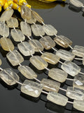 Golden Rutile Beads, Gemstone Beads, Jewelry Supplies for Jewelry Making, Wholesale Beads, Bulk Beads, 14x10mm- 15x10mm, 7.75” Strand