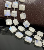 Rainbow Moonstone Beads, Moonstone Briolette Beads, Gemstone Beads, Bulk Wholesale Beads, 14x14mm - 14.5x14.5mm, 8” Strand