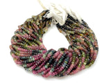 13" Natural Tourmaline Gemstone Beads, Multi Color Tourmaline Beads, Jewelry Supplies, Wholesale Bulk Beads, 4mm -4.5mm