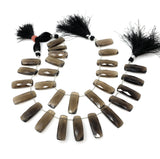 Natural Smoky Quartz Bar Gemstone Beads, Jewelry Supplies, Wholesale Bulk Gemstone Beads, 23x9mm - 25x10mm