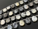 Dendrite Opal Gemstone Beads, Dendritic Opal Beads, Bulk Wholesale Beads, Jewelry Supplies, 14x10mm - 14.5x10mm, 8” Strand