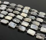 Dendrite Opal Gemstone Beads, Dendritic Opal Beads, Bulk Wholesale Beads, Jewelry Supplies, 13x9mm -15x10mm, 8” Strand