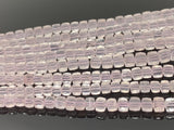 Rose Quartz Gemston Beads, Rose Quality 3D Cube Box Beads, Jewelry Supplies, Bulk Wholesale Beads, 8” Strand