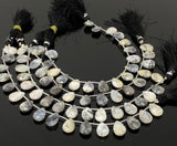 Dendrite Opal Gemstone Beads, Dendritic Opal Beads, Bulk Wholesale Beads, Jewelry Supplies, 14x10mm - 14.5x10mm, 8” Strand