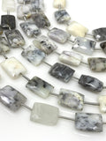 Dendrite Opal Gemstone Beads, Dendritic Opal Beads, Bulk Wholesale Beads, Jewelry Supplies, 13x9mm -15x10mm, 8” Strand