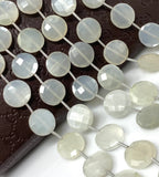 White Moonstone Beads, Gemstone Beads, Jewelry Supplies, Bulk Wholesale Beads, 14mm - 14.5mm