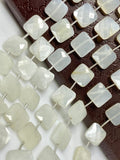 White Moonstone Beads, Gemstone Beads, Jewelry Supplies, Bulk Wholesale Beads, 13.5mm - 14mm