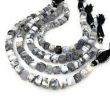 Dendrite Opal Gemstone Beads, Dendrite 3D Cube Box Beads, Bulk Wholesale Beads, 7mm - 8mm, 8” Strand