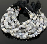 Dendrite Opal Gemstone Beads, Dendrite 3D Cube Box Beads, Bulk Wholesale Beads, 7mm - 8mm, 8” Strand