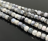 Dendrite Opal Gemstone Beads, Dendrite 3D Cube Box Beads, Bulk Wholesale Beads, 7mm - 8mm, 8” Strand
