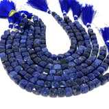 Sodalite Gemstone Beads, Sodalite 3D Cube Box Beads, Bulk Wholesale Beads, 7.5mm - 8.5mm, 8"Strand