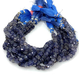 Natural Iolite Beads, Gemstone Beads, 3D Cube Box Beads, Wholesale Bulk Beads, 6mm - 7mm, 8" Strand