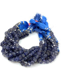 Natural Iolite Beads, Gemstone Beads, 3D Cube Box Beads, Wholesale Bulk Beads, 6mm - 7mm, 8" Strand