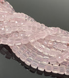 Rose Quartz Gemston Beads, Rose Quality 3D Cube Box Beads, Jewelry Supplies, Bulk Wholesale Beads, 8” Strand