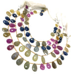Natural Multi Sapphire Gemstone Beads, Multi Sapphire Beads, Jewelry Supplies, Bulk Wholesale Beads, 7.75” Strand