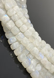 Rainbow Moonstone Beads, Moonstone Gemstone Beads, 3D Cube Box Beads, Jewelry Supplies, Wholesale Bulk Beads, 8mm- 9mm, 8” Strand