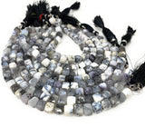 Dendrite Opal Gemstone Beads, Dendrite 3D Cube Box Beads, Bulk Wholesale Beads, 7mm - 8mm, 8” Strand