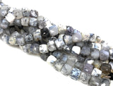 Dendrite Opal Gemstone Beads, Dendrite 3D Cube Box Beads, Bulk Wholesale Beads, 7mm - 8mm, 8” Strand
