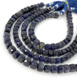 Natural Iolite Beads, Gemstone Beads, 3D Cube Box Beads, Wholesale Bulk Beads, 7.5" Strand