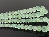 16” Natural Fluorite Gemstone Beads, Green Fluorite Carved Melon Pumpkin Beads, Jewelry Supplies, Wholesale Bulk Beads,