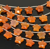 Carnelian Gemstone Beads, Natural Carnelian Star Shape Beads, Jewelry Supplies, Bulk Wholesale Beads,