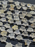 Golden Rutile Gemstone Beads, Star Beads, Jewelry Supplies, Wholesale Bulk Beads, AAA Quality, 5" Strand/ 10 Beads, 10.5mm x 10.5mm