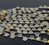 Golden Rutile Gemstone Beads, Star Beads, Jewelry Supplies, Wholesale Bulk Beads, AAA Quality, 5" Strand/ 10 Beads, 10.5mm x 10.5mm