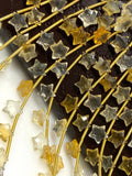 Citrine Gemstone Beads, Citrine Star Beads, Jewelry Supplies, Wholesale Bulk Beads, 10.5mm x 10.5mm , 5” Strand/ 10 Beads