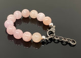 Natural Morganite Gemstone Bracelet, Pave Diamond Adjustable Bracelet, AAA Grade Morganite Jewelry