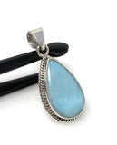 Larimar Pendant, Gemstone Pendant, Bohemian Jewelry, Sterling Silver Pendant, Natural Gemstone Pendant, 1.60” x 0.75”
